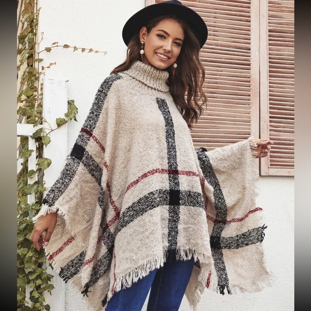 Plaid Poncho